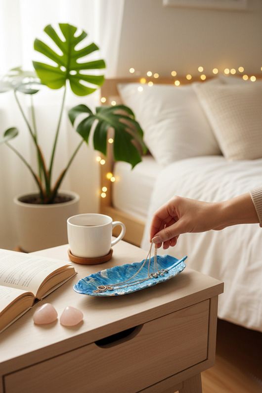 pojemniki na biżuterię Podstawka na biżuterię Piórko z gipsu