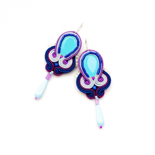 Kolczyki soutache - błękit maanuela