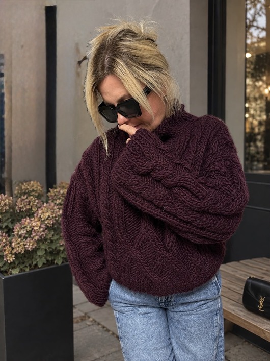 swetry damskie Sweter z warkoczami