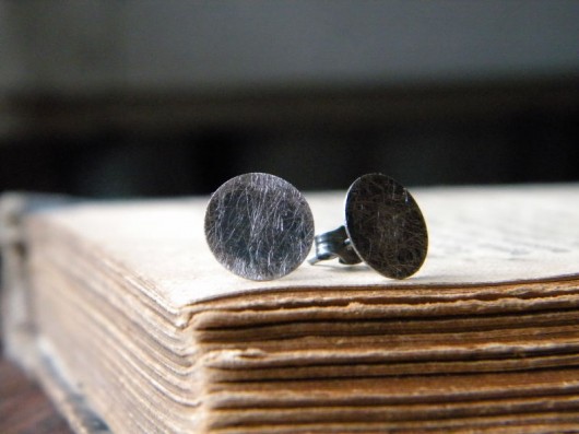 kolczyki wire wrapping płaskie podrapane