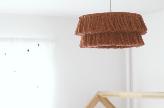 lampy wiszące Boho Lampa Z Frędzlami Makrama Abażur Ze Sznurka