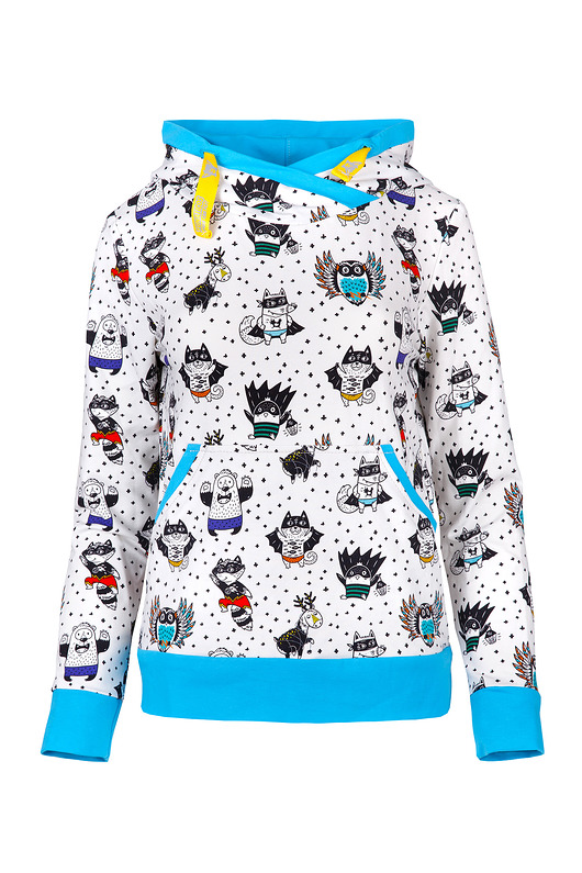 Bluza kangurka "Superbohaterowie" z turkusem Funaticos