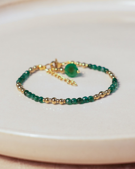 bransoletki z kamieni naturalnych Delikatna zielona bransoletka z jadeitu z agatem