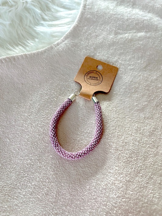 bransoletki ze szkła Bransoletka handmade wykonana na szydełku z ponad 600 szklanych koralików