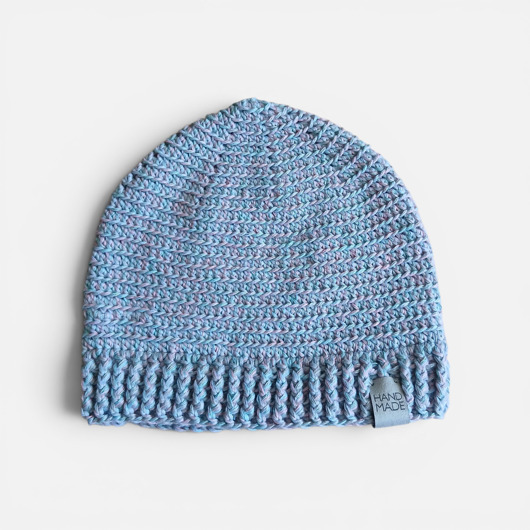 czapki damskie Pastelowa czapka handmade z wełną merino