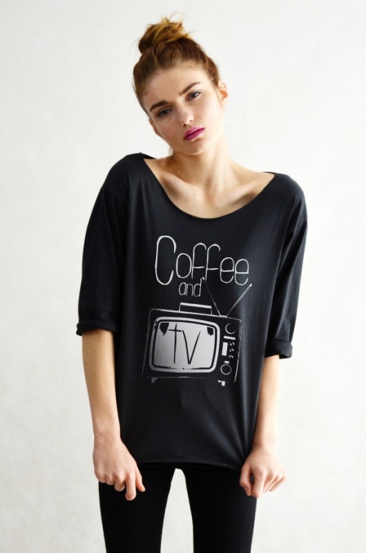 COFFEE AND TV - oversize 3/4 czarna GAU great as You