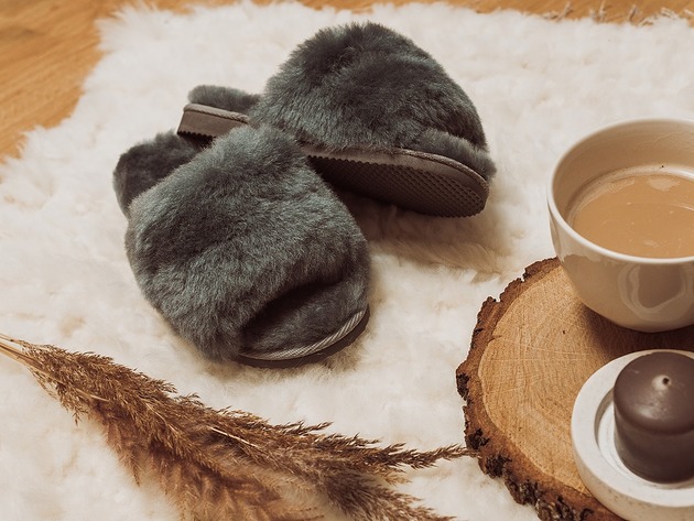 kapcie damskie Klapki Styl Emu Naturalna Skóra Owcza Kapcie Emu Wełna Merino