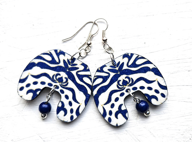 kolczyki drewniane Jesteś moją ciszą