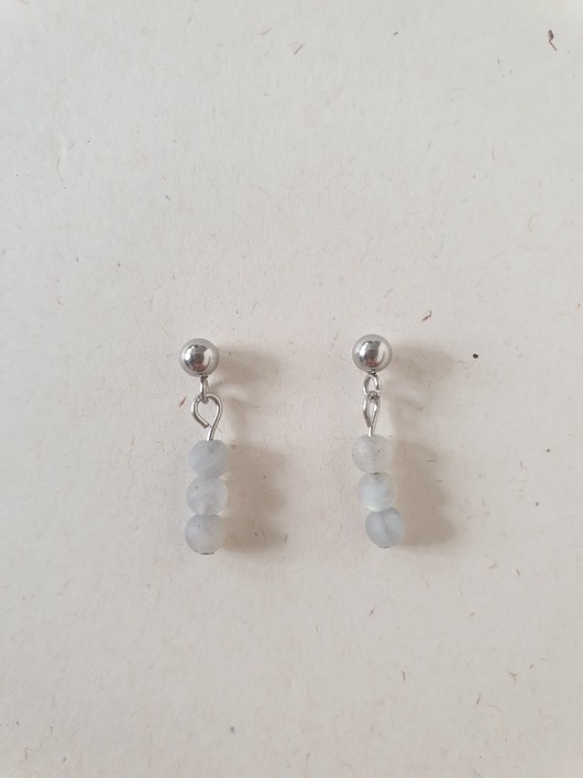 kolczyki z kamieniami Kolczyki DROPSY MINI jasny labradoryt, stal