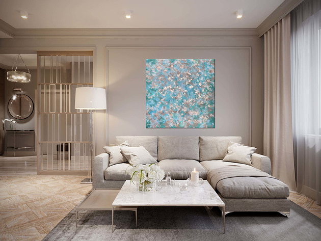 obrazy Obraz ręcznie malowany tekstura 80x80 cm