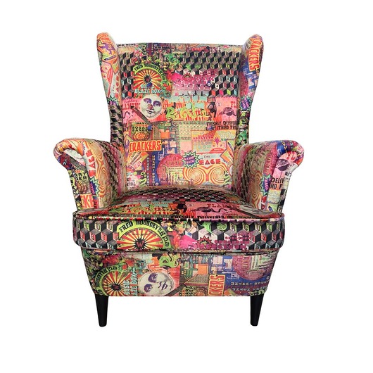 fotele Fotel uszak Camden we wzory, aksamitny