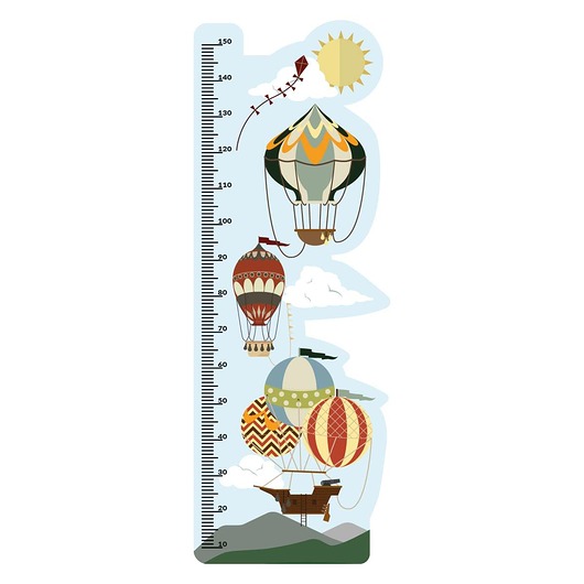 naklejki ścienne do pokoju dziecka Naklejka miarka Travel Balloons 150x60cm