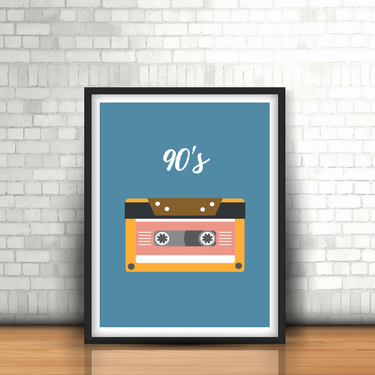 plakat 90's / kaseta MUKI design