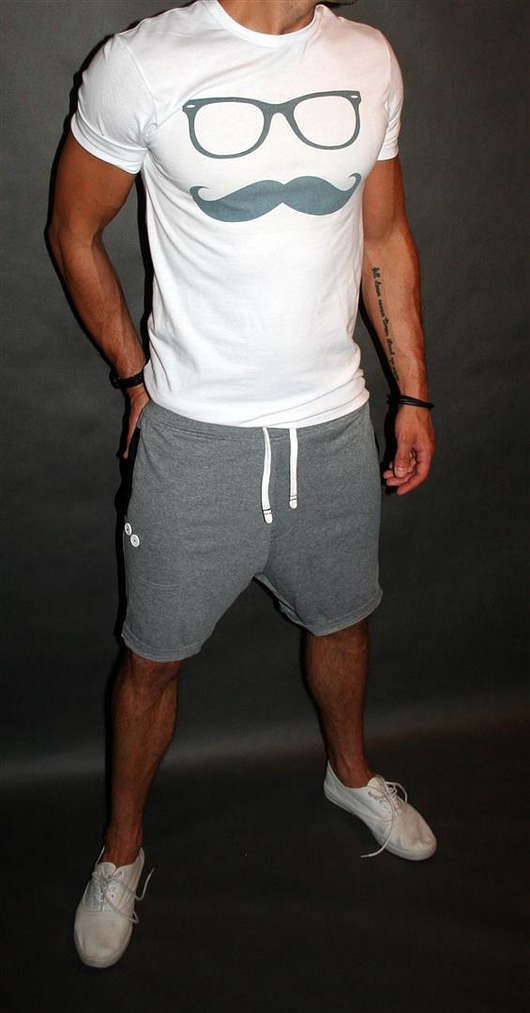 Button short pants krótkie spodenki szare  Button