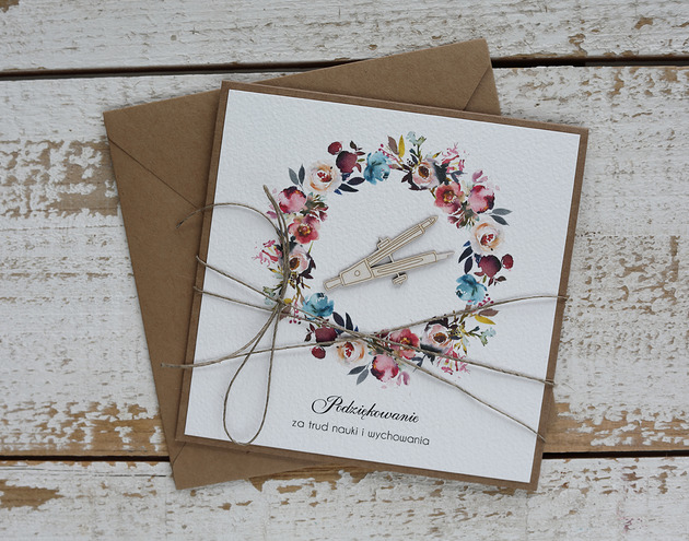 kartki scrapbooking Stylowa kartka dla nauczyciela matematyki