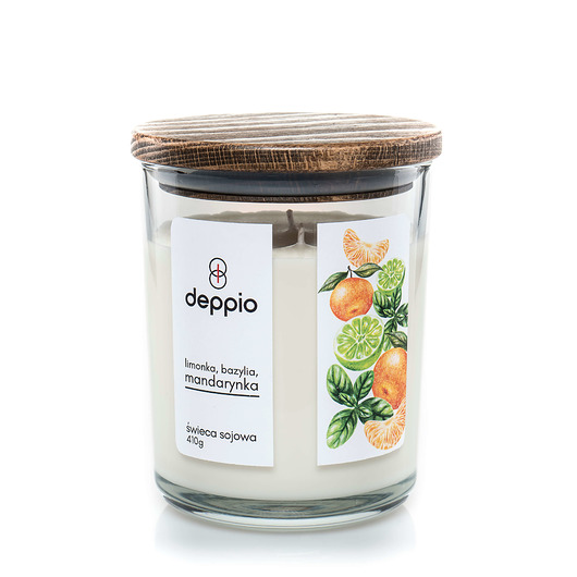 Świeca zapachowa - limonka,bazylia... 410g deppio
