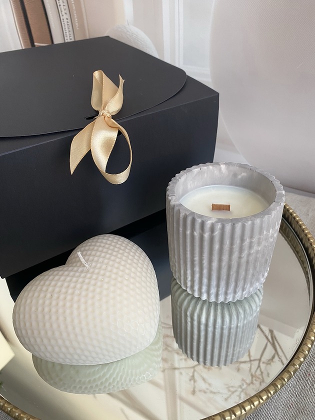 świeczniki i świece Zestaw prezentowy świece ekologiczne sojowe dekoracyjne "Natural Beauty"