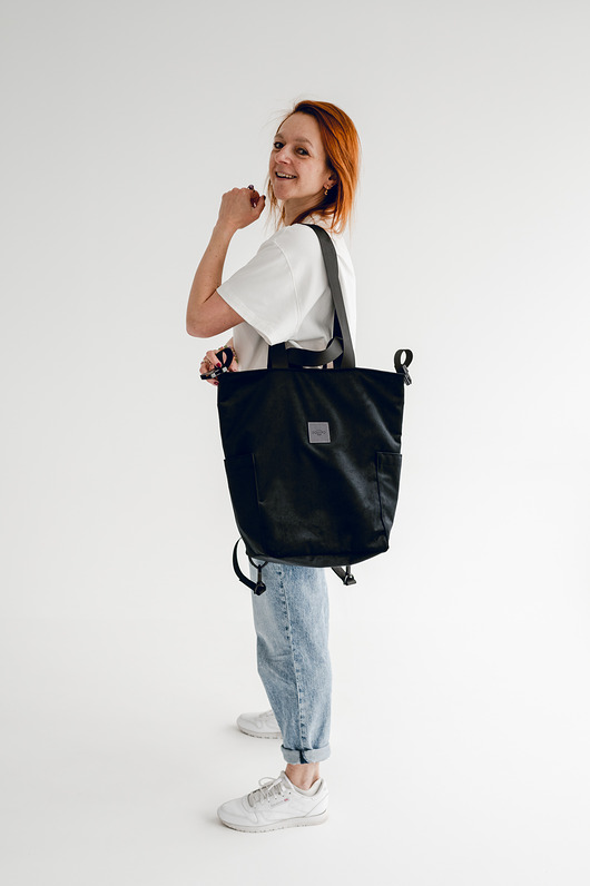 torby na ramię Torbo plecak CZARNY welurowa torba waterproof bagaż podręczny