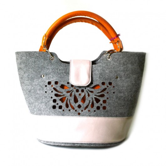 shopper pudrowy róż&oranż PAWDECO