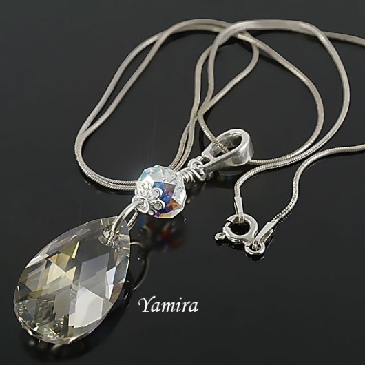 kryształ Swarovski Silver Shade long - zawieszka yamira