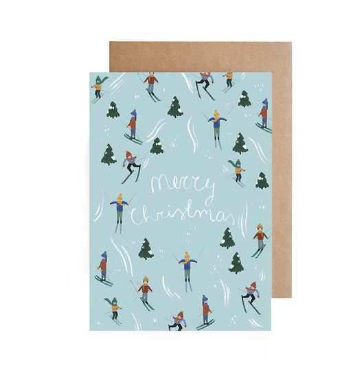 kartki świąteczne Kartka świąteczna Narciarze