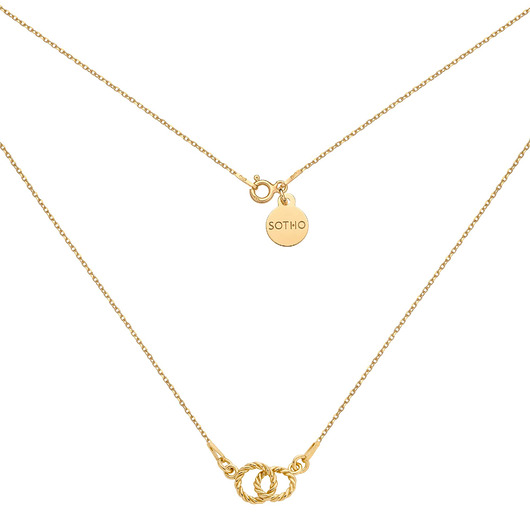 złote naszyjniki Złoty naszyjnik z dwoma kółeczkami