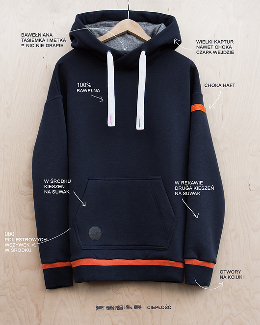 bluza z kapturem LAZY KANGAROO NAVY CHOKA