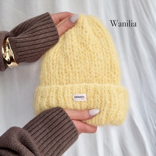 czapki damskie Puszysta czapka Cloud wełna merino alpaka *wanilia *