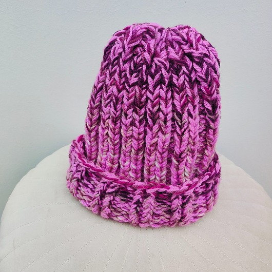 czapki damskie Czapka różowo - fioletowa kolorowa Winter Melange