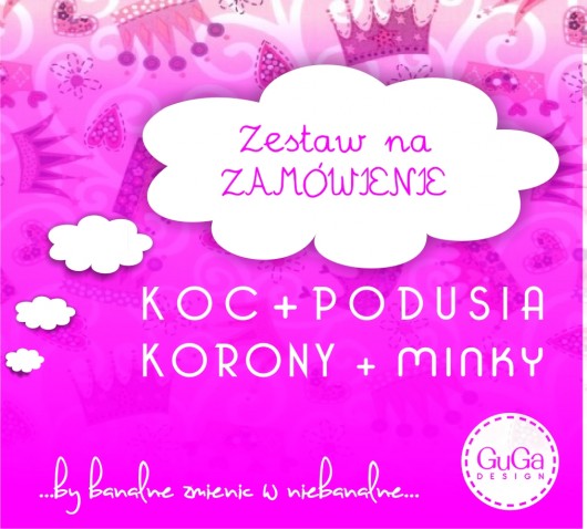 Zestaw kocy minky + podusia GuGa DESIGN