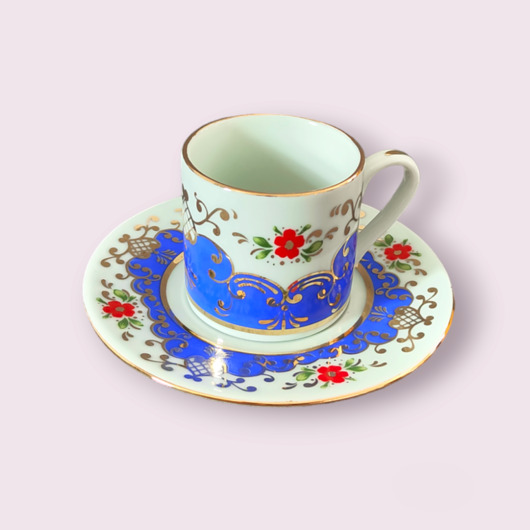 filiżanki Zestaw Porcelanowy do Kawy dla 6 Filiżanek i 6 Podkładek