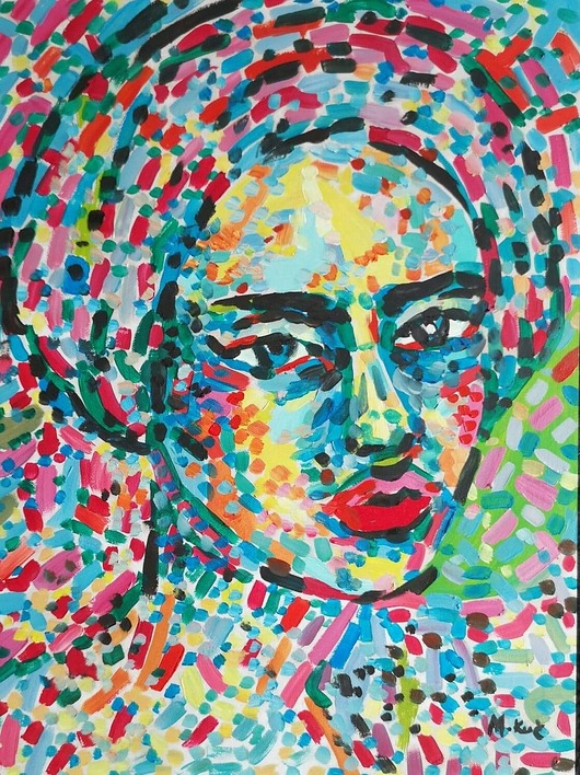 obrazy Obraz do salonu portret kobiety kubiczna twarz