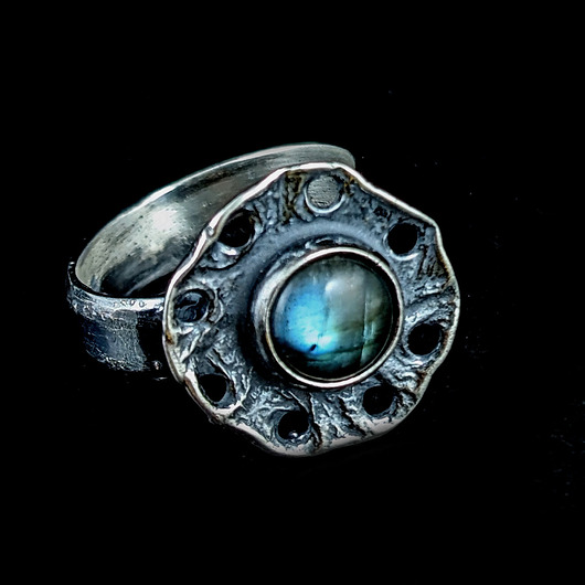 pierścionki srebrne Pierścionek modern labradoryt