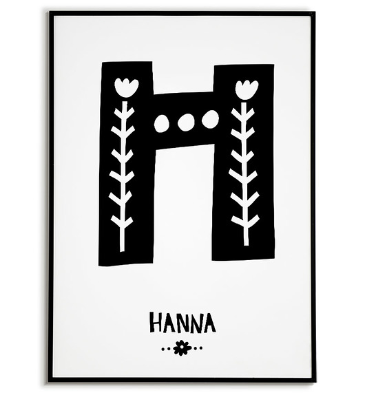plakaty Plakat METRYCZKA LITERKA imię dziecka
