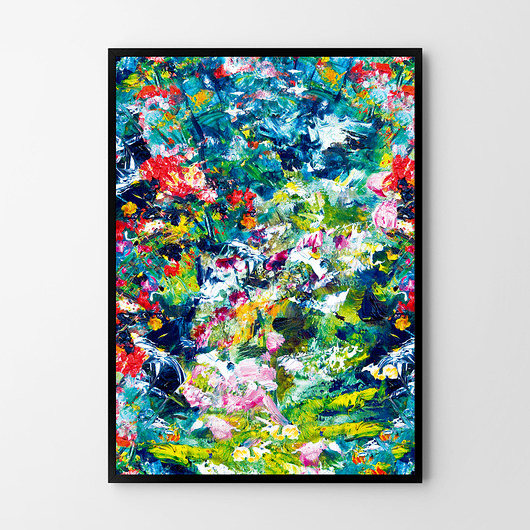 plakaty Plakat Abstrakcja zielone maziaje