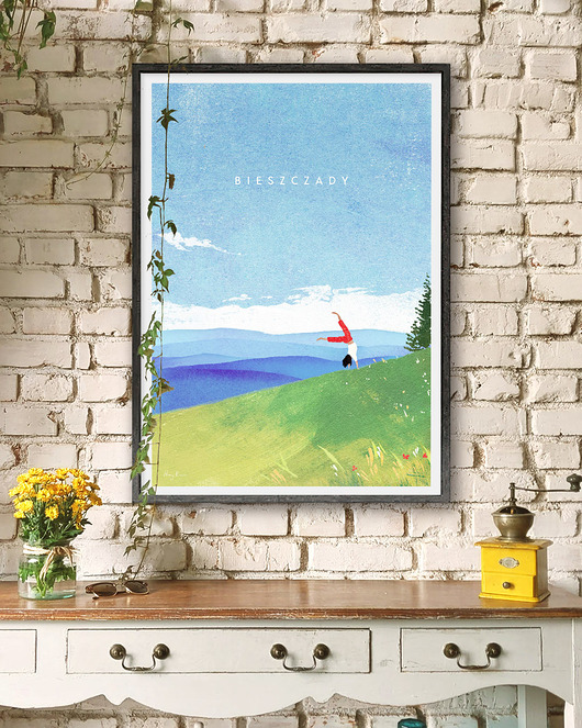 plakaty Plakat Bieszczady - w górach z pozytywną energią