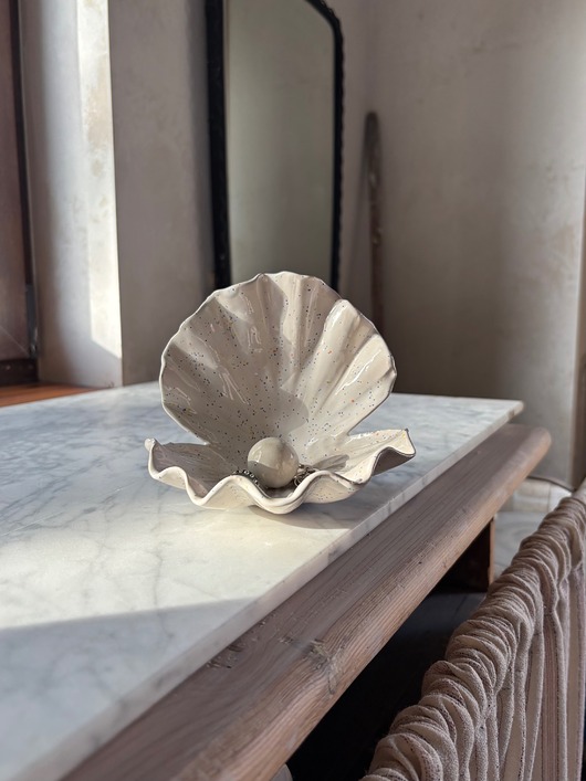 pojemniki na biżuterię Ceramiczna Podstawka na Biżuterię Muszla Skarbiec Konfetti
