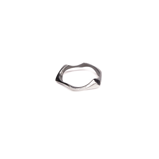 WAVES thin / BLACK SILVER RING Filimoniuk