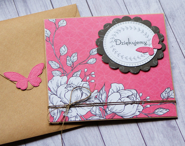 DZIĘKUJEMY :: kartka handmade :: PODZIĘKOWANIE kaktusia