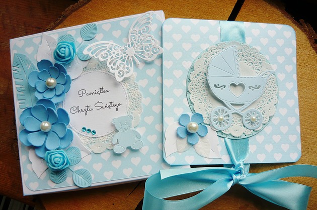 kartki scrapbooking kartka na chrzest z Twoimi życzeniami