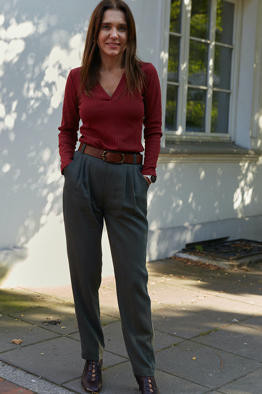 spodnie materiałowe damskie Spodnie Glenn Khaki