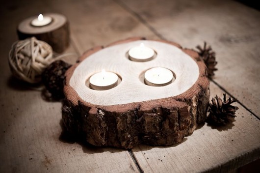 Ekologiczny świecznik sosnowy na tealight&#039;y i love nature