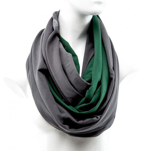 Tuba Komin Szal 2w1 SZARY GRAFIT SZMARAGD CADOaccessories