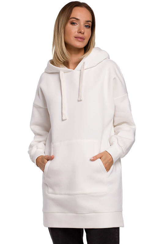 Dluga bluza oversize-ecru(M-534) MOE