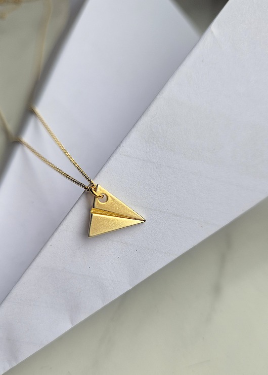 złote naszyjniki PAPER PLANE - jasne złoto