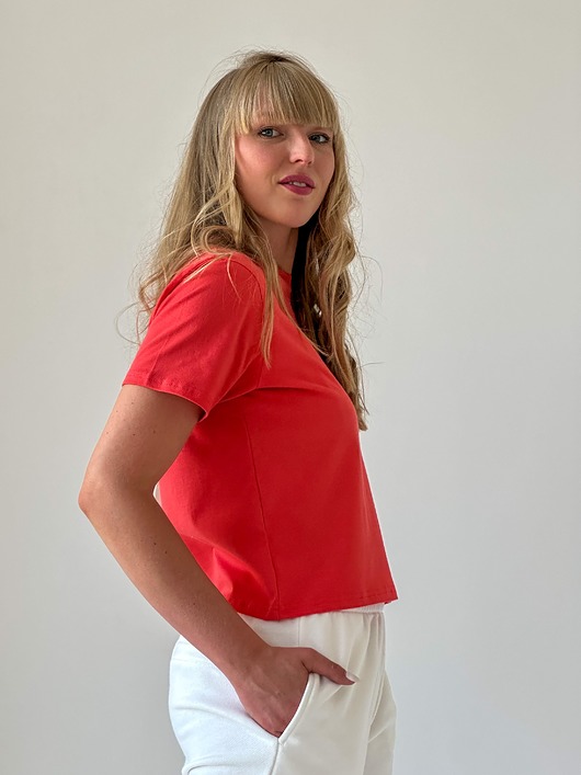 t-shirt damskie T-shirt damski  - RED ORANGE