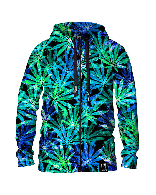 bluzy męskie Męska Bluza Expres Zamek DR.CROW Hemp Blue