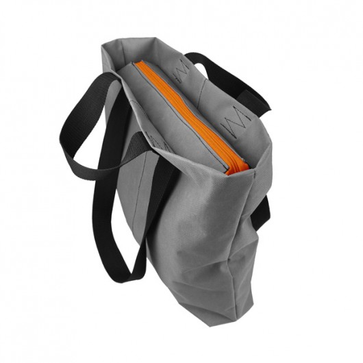 torby na ramię SHOPPER BAG 01 pomarańczowy zamek