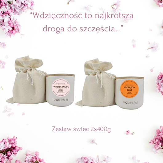 świece zapachowe Wdzięczność, Szczęścia czas