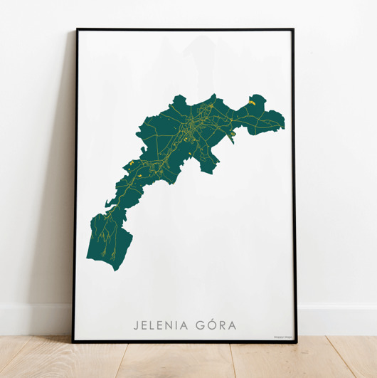 grafiki i ilustracje Mapa plakat - Jelenia Góra